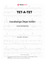 Sheet music, chords kavabanga Depo kolibri - ТЕТ-А-ТЕТ