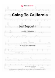 Sheet music, chords Led Zeppelin - Going To California