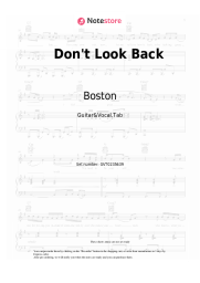 Sheet music, chords Boston - Don't Look Back