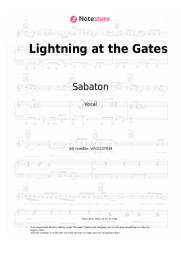 Sheet music, chords Sabaton - Lightning at the Gates