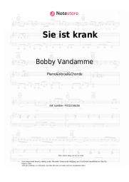 Sheet music, chords Bobby Vandamme - Sie ist krank