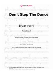 Sheet music, chords Bryan Ferry - Don't Stop The Dance