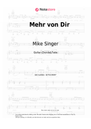 Sheet music, chords Mike Singer, Madeline Juno - Mehr von Dir