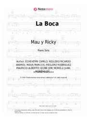 Sheet music, chords Mau y Ricky, Camilo - La Boca