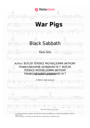 Sheet music, chords Black Sabbath - War Pigs
