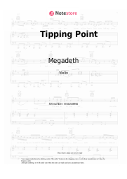 Sheet music, chords Megadeth - Tipping Point