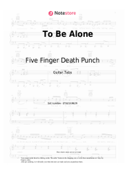 Sheet music, chords Five Finger Death Punch - To Be Alone