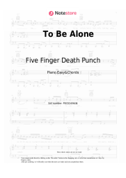 Sheet music, chords Five Finger Death Punch - To Be Alone