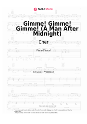 Sheet music, chords Cher - Gimme! Gimme! Gimme! (A Man After Midnight)