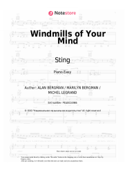 Sheet music, chords Sting - Windmills of Your Mind