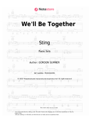 Sheet music, chords Sting - We'll Be Together