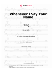 Sheet music, chords Sting - Whenever I Say Your Name