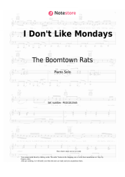 Sheet music, chords The Boomtown Rats - I Don't Like Mondays