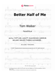 Sheet music, chords Tom Walker - Better Half of Me