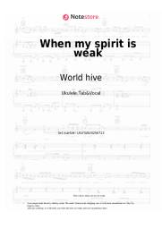 Sheet music, chords World hive - When my spirit is weak
