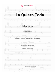 Sheet music, chords Macaco - Lo Quiero Todo