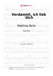 Sheet music, chords Matthias Reim - Verdammt, ich lieb 'dich