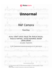 Sheet music, chords RAF Camora, Bonez MC - Unnormal