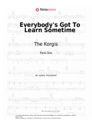 Sheet music, chords The Korgis - Everybody's Got To Learn Sometime