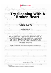 Sheet music, chords Alicia Keys - Try Sleeping With A Broken Heart
