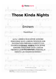 Sheet music, chords Eminem, Ed Sheeran - Those Kinda Nights