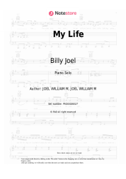 Sheet music, chords Billy Joel - My Life