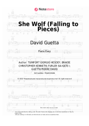 Sheet music, chords David Guetta, Sia - She Wolf (Falling to Pieces)