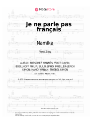 Sheet music, chords Namika, Black M - Je ne parle pas français