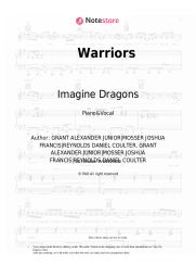 Sheet music, chords Imagine Dragons - Warriors