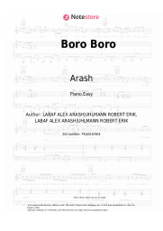 Sheet music, chords Arash - Boro Boro