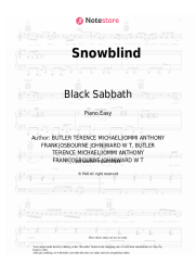 Sheet music, chords Black Sabbath - Snowblind