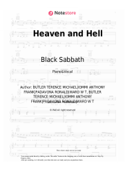 Sheet music, chords Black Sabbath - Heaven and Hell