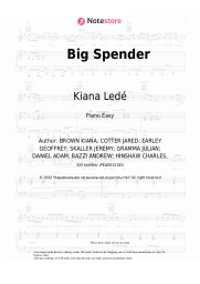 Sheet music, chords Kiana Ledé - Big Spender