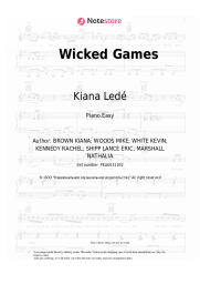 Sheet music, chords Kiana Ledé - Wicked Games