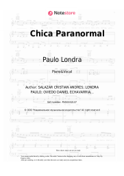 Sheet music, chords Paulo Londra - Chica Paranormal