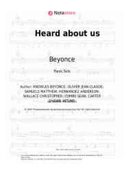 Sheet music, chords Beyonce, Jay-Z - Heard about us