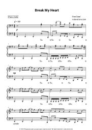 Sheet music, chords Dua Lipa - Break My Heart
