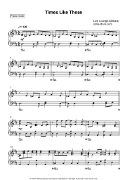 Sheet music, chords Live Lounge Allstars - Times Like These