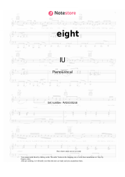 Sheet music, chords IU, Agust D - eight