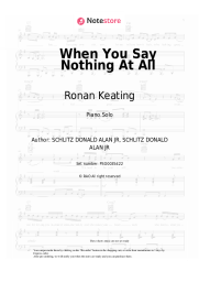Sheet music, chords Ronan Keating - When You Say Nothing At All