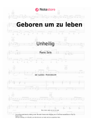 Sheet music, chords Unheilig - Geboren um zu leben