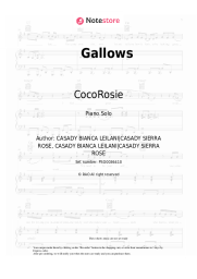 Sheet music, chords CocoRosie - Gallows