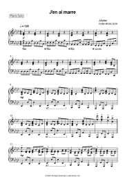 Sheet music, chords Alizee - J'en Ai Marre