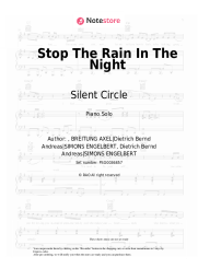 Sheet music, chords Silent Circle - Stop The Rain In The Night