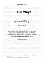 Sheet music, chords Jackson Wang - 100 Ways