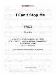 Sheet music, chords TWICE - I Can't Stop Me