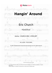 Sheet music, chords Eric Church - Hangin’ Around