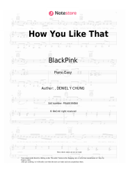 Sheet music, chords BlackPink - How You Like That