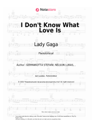 Sheet music, chords Lady Gaga, Bradley Cooper - I Don't Know What Love Is