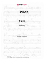 Sheet music, chords ZAYN - Vibez